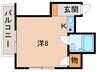 コーポホワイト旭橋 1Rの間取り