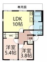 ディアスかもと 2LDKの間取り