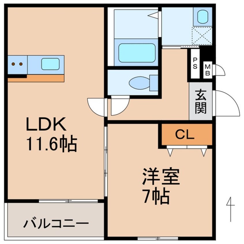間取図 ラフィーネ石本Ⅱ