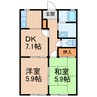 ハイツ萩 2DKの間取り