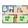 ラベニュー根来 2DKの間取り