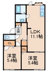 ラベニューコスモ 2LDKの間取り