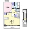 ペスカ・砂山 1LDKの間取り