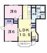 ブライズベールⅠ 2LDKの間取り