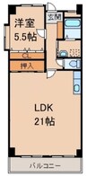 サンロイヤル小雑賀 1LDKの間取り