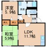 グラン・ファーム 2LDKの間取り