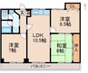 グランドハイツ西浜 3LDKの間取り