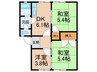 楠見中ディアス 3DKの間取り