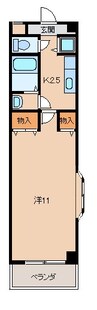 メゾン山水Ⅲ 1Kの間取り