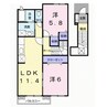 コートジュネス Ⅱ 2LDKの間取り