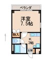 マンションニューハマⅢ Ｂ棟 1Kの間取り