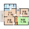 ディアス小雑賀 3DKの間取り