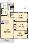 仮）海南市重根集合住宅 3LDKの間取り