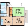 シャーメゾン高松 2Kの間取り