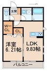 クレリア和歌山 1LDKの間取り