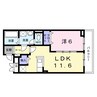 ヒカルサ和歌山本町 1LDKの間取り