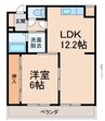メゾンHIRO 1LDKの間取り