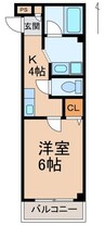 GRACE CASA アマノ 1Kの間取り