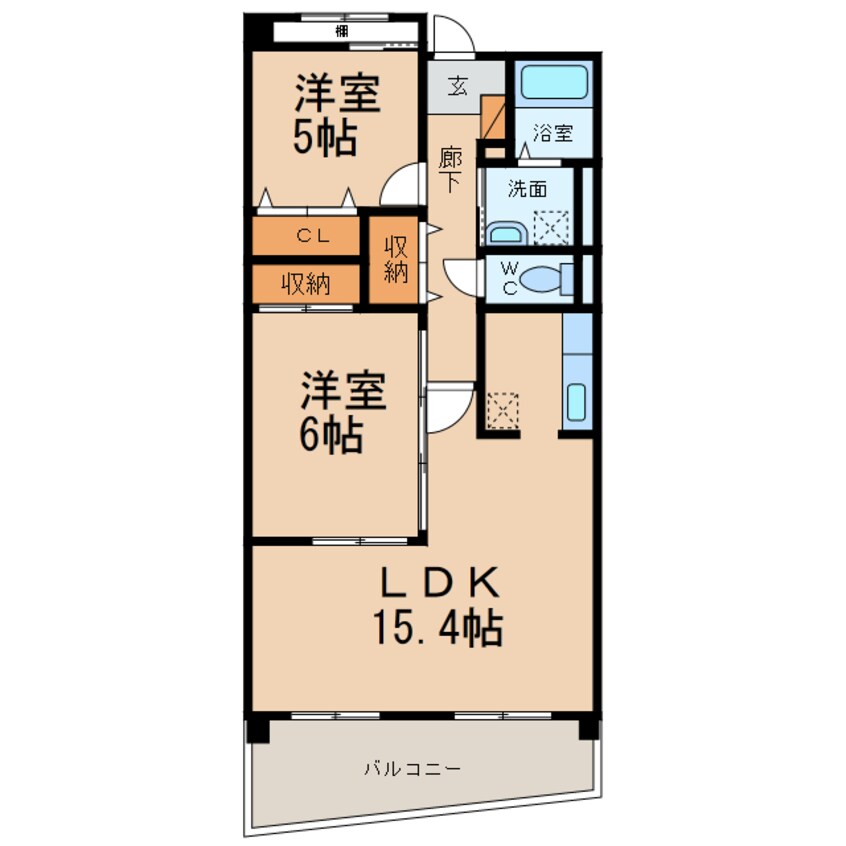 間取図 きのくに線・紀勢本線/紀三井寺駅 徒歩15分 2階 築19年