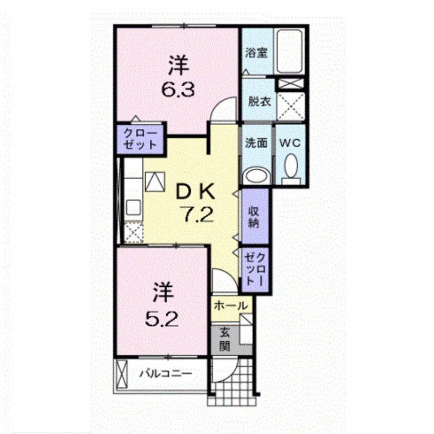 間取図 きのくに線・紀勢本線/黒江駅 徒歩21分 1階 築15年