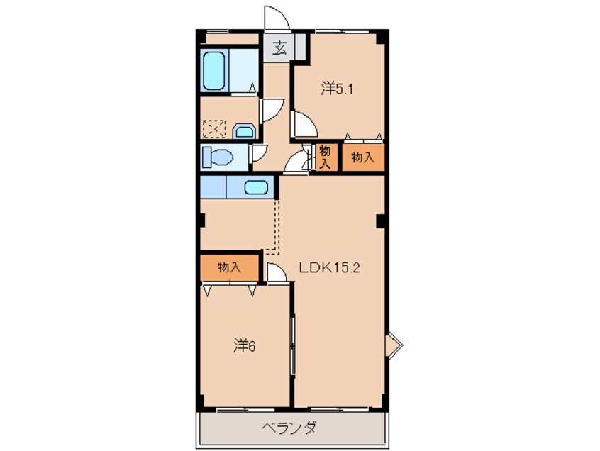 間取図 きのくに線・紀勢本線/海南駅 徒歩12分 2階 築23年
