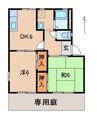 フレグランスたちばな 2DKの間取り