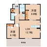 シャーメゾンくすの木 2LDKの間取り
