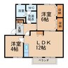 ディアス東方 2LDKの間取り