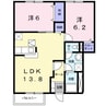エスポワールⅡ 2LDKの間取り