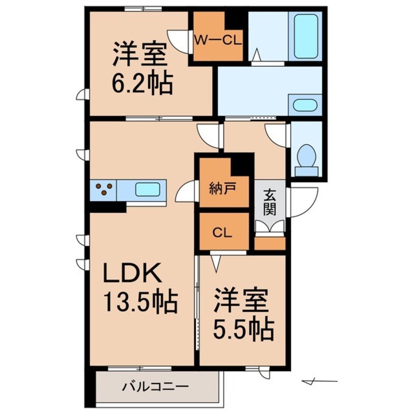 間取図 きのくに線・紀勢本線/海南駅 徒歩4分 2階 1年未満