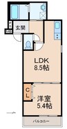 フジパレス吹屋町EAST 1LDKの間取り