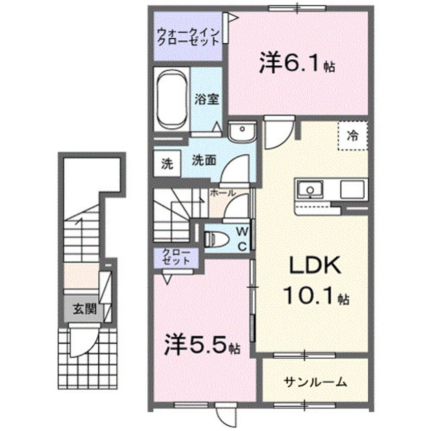 間取図 きのくに線・紀勢本線/黒江駅 徒歩13分 2階 1年未満