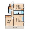 シャーメゾン華 2DKの間取り