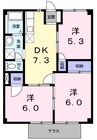アーバンハウスⅡ 3DKの間取り