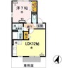 リプルス浜の宮Ⅱ 1LDKの間取り