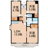 ランデックス恵 3LDKの間取り