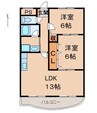 ヴィラ・サンセールⅡ 2LDKの間取り