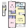 サーレ・春日 2LDKの間取り