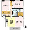 ウィルモア・ファーム A棟 3DKの間取り