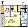 D-ROOM西汀丁 1LDKの間取り