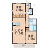 シャーメゾン西庄 2LDKの間取り