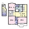 カーサ・エスト内原 3LDKの間取り