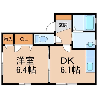 間取図 阪和線・羽衣線/和歌山駅 バス23分浜ノ宮下車:停歩4分 1階 築22年