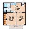 ハニービレッジ 2DKの間取り