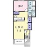 プレシャスコートＫ西浜 1LDKの間取り