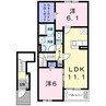 メゾンユタカ 2LDKの間取り