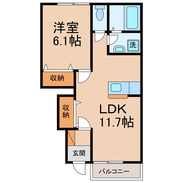 間取り図 きのくに線・紀勢本線/紀伊宮原駅 徒歩22分 1階 築13年