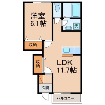 間取図 きのくに線・紀勢本線/紀伊宮原駅 徒歩22分 1階 築13年