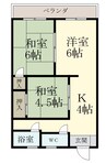 木下マンション 3Kの間取り