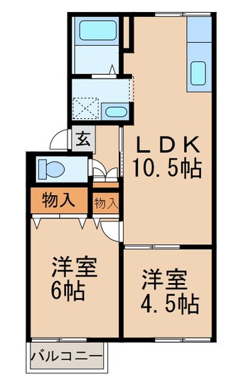 間取図 プレジール岡本